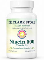 Dr Clark Niacina (Vitamina B3) 500 mg, 100 Cápsulas de Gelatina