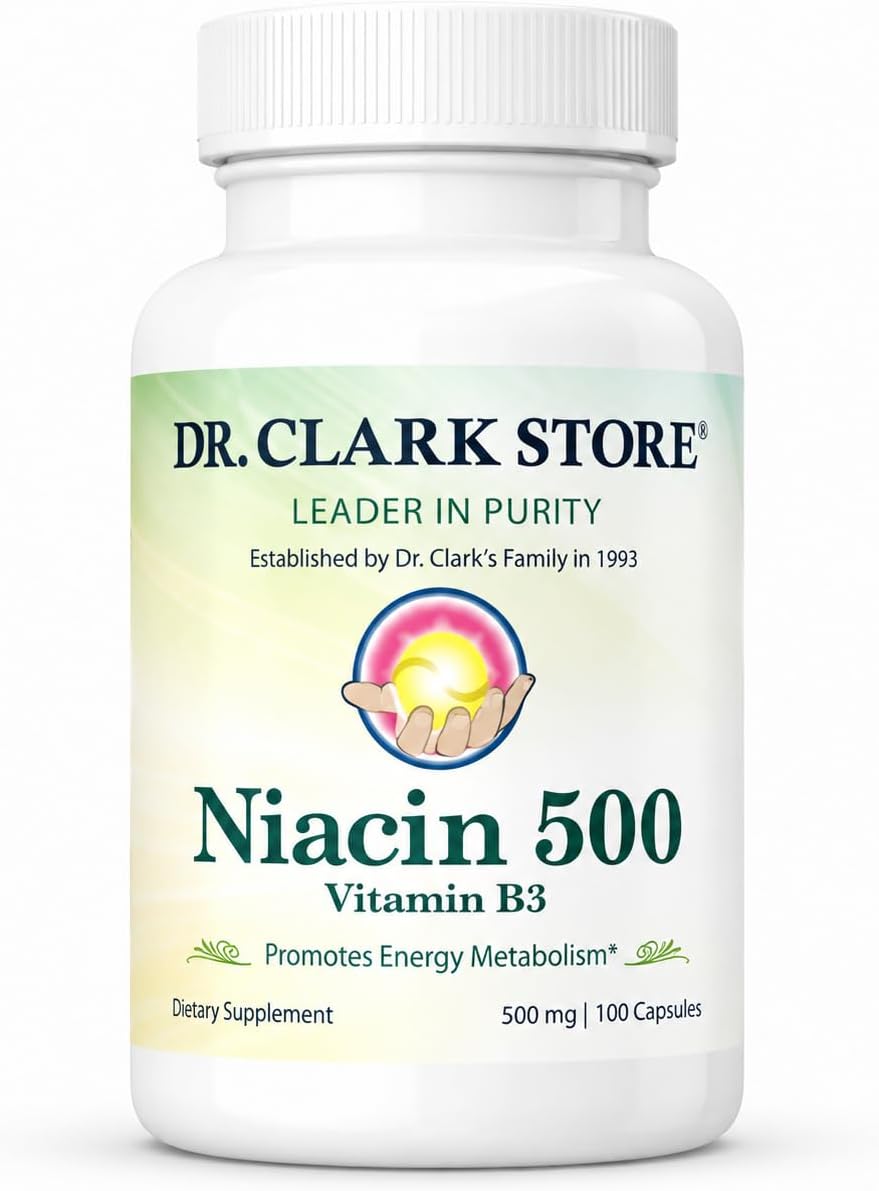 Dr Clark Niacina (Vitamina B3) 500 mg, 100 Cápsulas de Gelatina