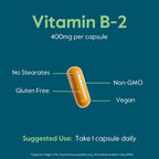 BESTVITE Vitamina B2 (Riboflavina) 400mg, 120 Cápsulas Vegetales