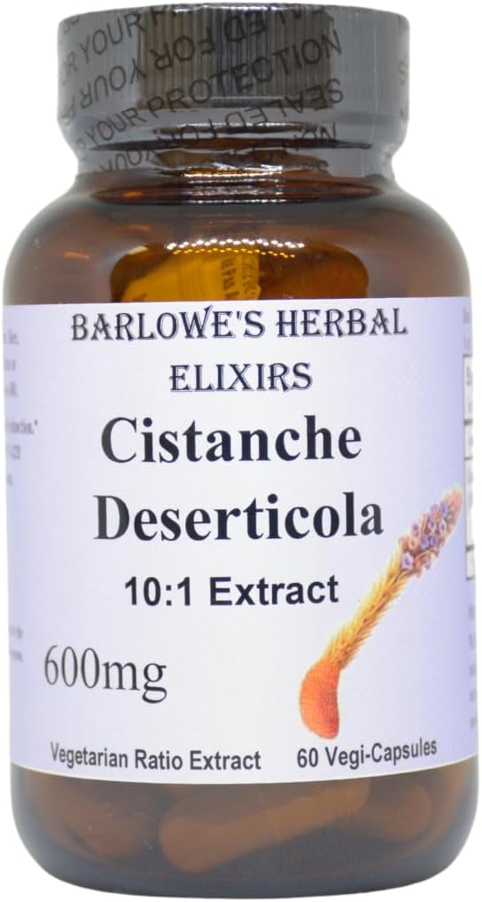 Barlowe's Herbal Elixirs Cistanche Extract | Cistanche Deserticola | 10:1 | 600 mg Per Capsule | 60 Veggie Capsules | – Image 1