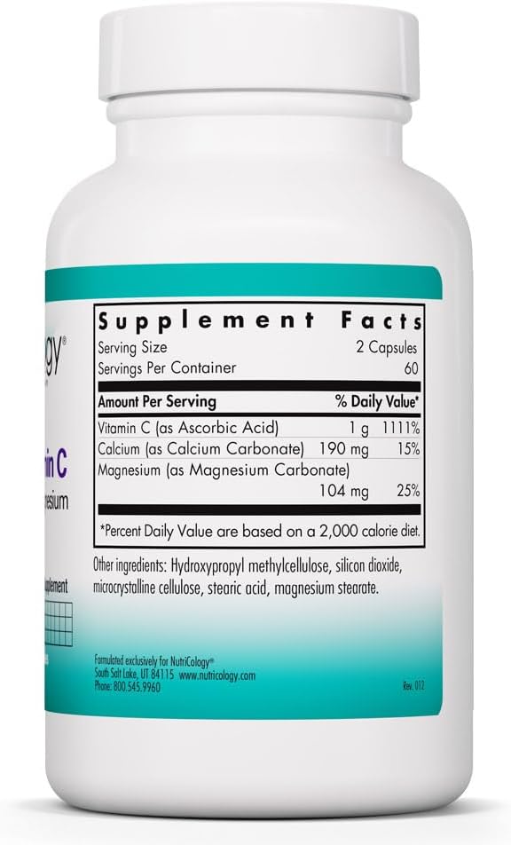 Allergy Research Group NutriCology Buffered Vitamin C - 1000 mg - 120 Vegetarian Capsules