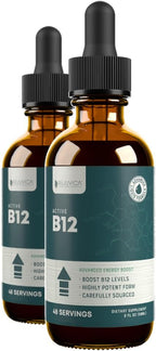 Rejuvica Health Active B-12 Líquido - Suplemento de Vitamina B12 3000 mcg - Gotas de Absorción Rápida - Sin Alcohol, Sin Gluten, Sin Lactosa