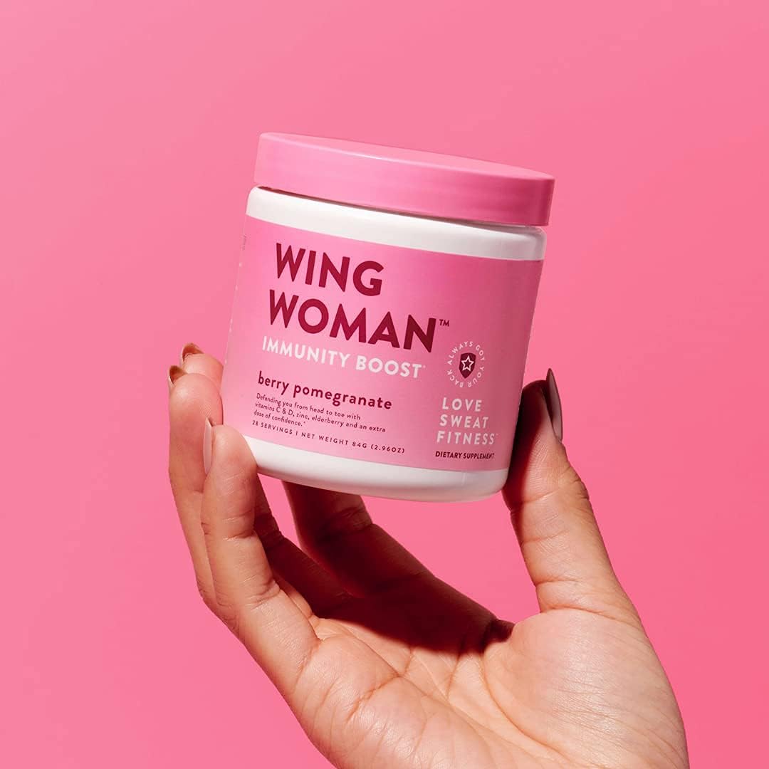 Love Sweat Fitness Wing Woman – Suplemento Inmunológico Mujeres – Vitamina C, Saúco y Equinácea – 28 dosis