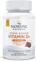 Nordic Naturals Gominolas de Vitamina D3 sin Azúcar - 1000 IU, 60 unidades - Sabor Wild Berry