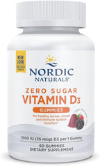 Nordic Naturals Gominolas de Vitamina D3 sin Azúcar - 1000 IU, 60 unidades - Sabor Wild Berry