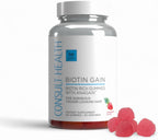 Consult Health BIOTIN GAIN Gummies con ANAGAIN - 10.000 mcg de Biotina - 60 Gominolas
