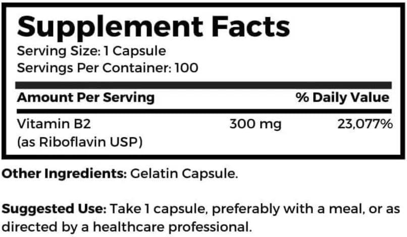 Dr. Clark Vitamina B2 300 mg, 100 Cápsulas de Gelatina