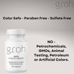 Groh Daily Vitality Boost - Suplemento Natural para Cabello, Piel y Uñas con Hongos y Antioxidantes - 60 Cápsulas