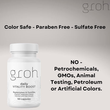 Groh Daily Vitality Boost - Suplemento Natural para Cabello, Piel y Uñas con Hongos y Antioxidantes - 60 Cápsulas – Image 4