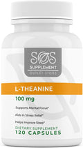 SOS L-Theanine, 100mg, 120 Cápsulas - Suplemento de L-Teanina