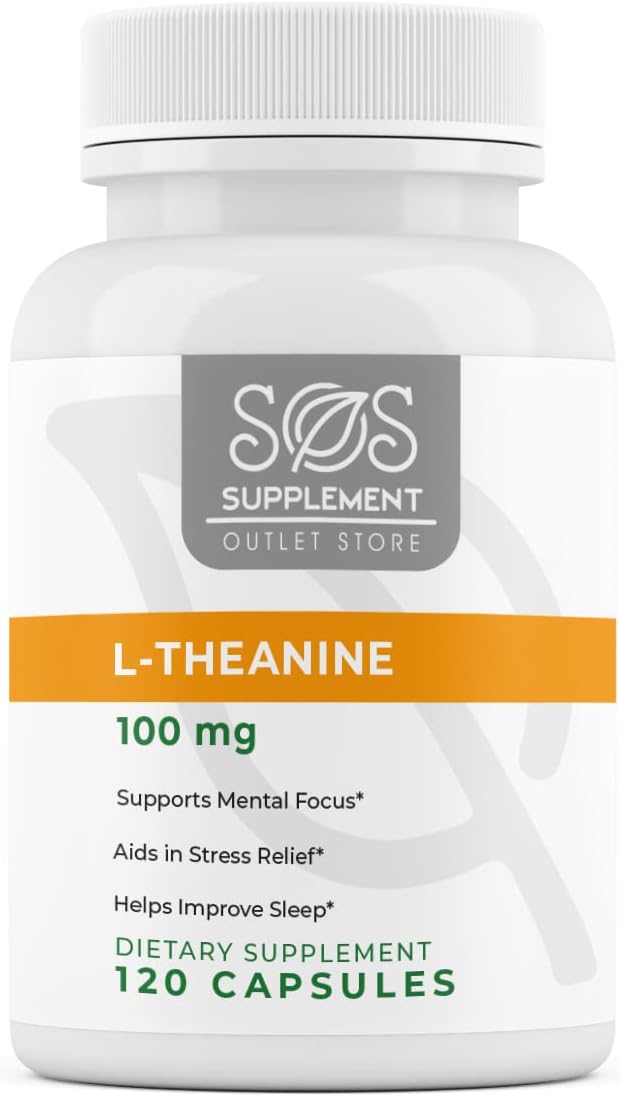 SOS L-Theanine, 100mg, 120 Cápsulas - Suplemento de L-Teanina