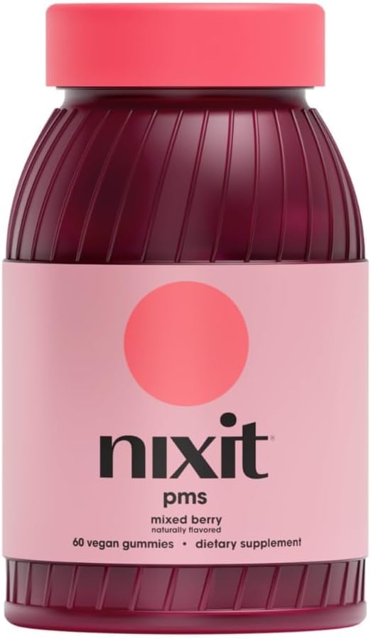 Nixit PMS Support Gummies - 60 Gominolas Veganas para el Alivio del Síndrome Premenstrual