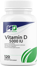 Vitamina D3 5000 UI – 120 Cápsulas – Health Bloom