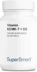 Supersmart Vitamina K2 MK-7 + Vitamina D3 (90 mcg/día) - 60 Cápsulas Blandas