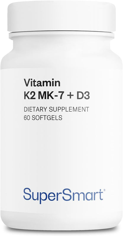 Supersmart Vitamina K2 MK-7 + Vitamina D3 – Vitamina D3: contribuye a la absorción y utilización normal del calcio – Image 1