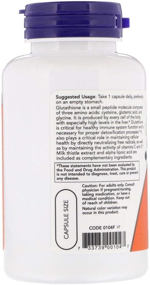 NOW Foods - Cellular Antioxidant Glutathione 500 mg - 60 Veg Capsules