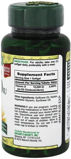 Nature's Bounty D3-10,000 IU Softgels, 72 unidades (Paquete de 2)