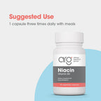 ARG Niacin con Vitamina B3 - 250 mg de Niacina - 90 Cápsulas