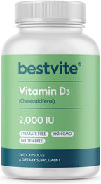 BESTVITE Vitamina D3 2000 UI, 240 cápsulas