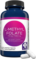 MD Life L-Metilfolato 7.5 mg - 120 Cápsulas - Forma Activa de Folato con Aminoácidos Esenciales
