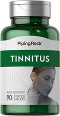Piping Rock Suplemento para Acúfenos | 90 Comprimidos | Complejo para Hombres y Mujeres | Vegetariano, No-GMO, Sin Gluten