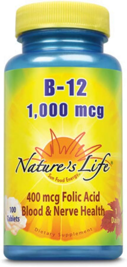 Nature's Life Vitamina B-12, 1.000 mcg | 100 Comprimidos