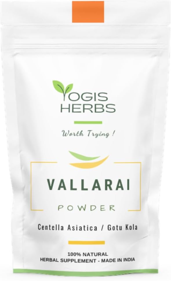 YOGIS HERBS Vallarai en polvo - Centella Asiatica (Gotu Kola) - Tradición Ayurvédica