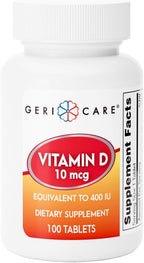 GeriCare Vitamina D 50 mcg (2000 UI) – 100 Comprimidos – Salud Ósea, Función Muscular y Apoyo Inmune