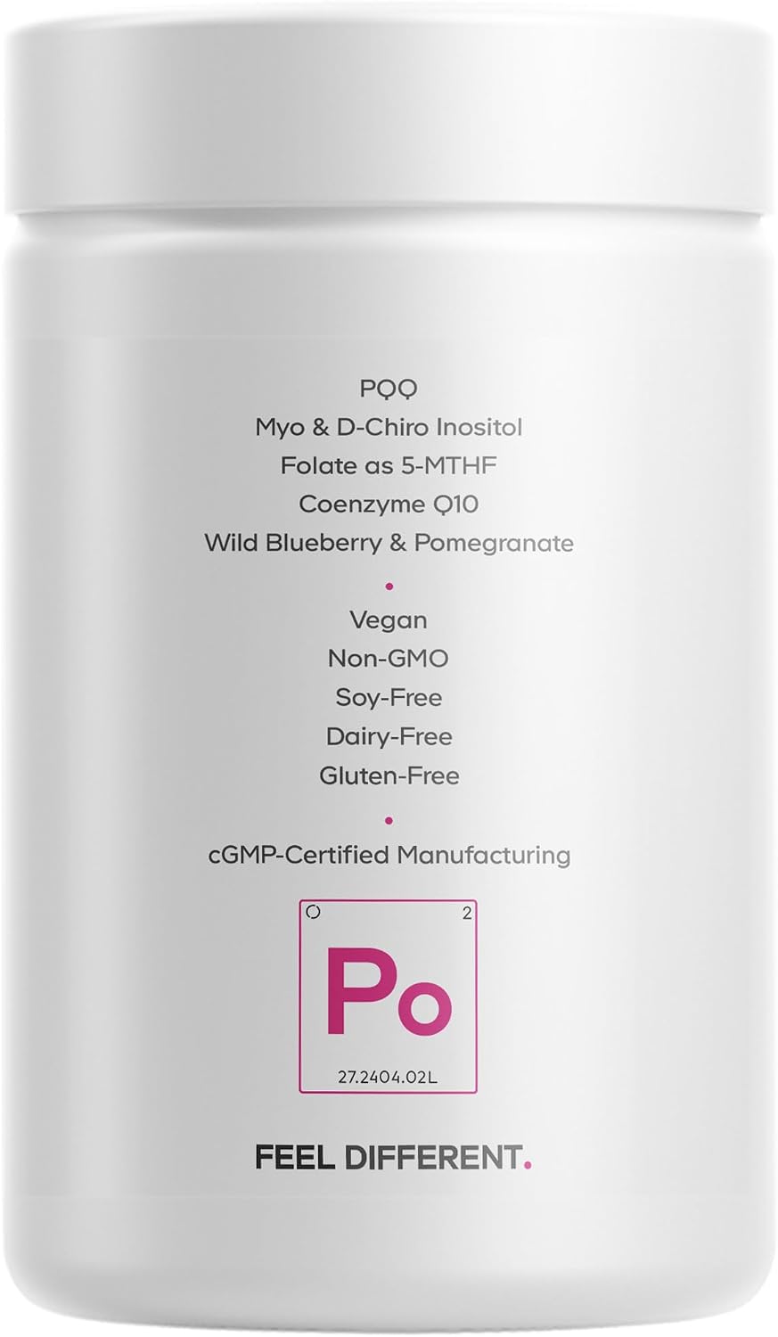 Codeage PQQ Ovarian Harmony+ - Suplemento con PQQ, Myo-Inositol & D-Chiro-Inositol 40:1, Folato 5-MTHF, CoQ10, Arándano Silvestre - Envío Liposomal - No-GMO - 120 Cápsulas