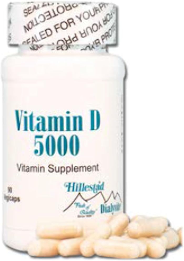 Dialyvite – Vitamina D3 5000 IU (Colecalciferol) – 90 Cápsulas – Apoya la Salud Renal para Pacientes en Diálisis