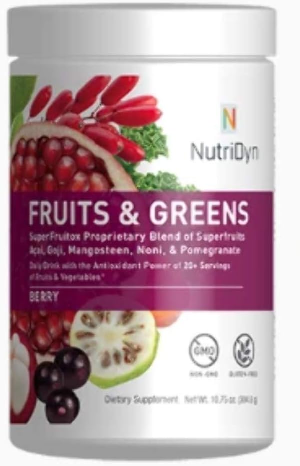 NutriDyn Fruits & Greens Berry - Superalimentos Orgánicos - 304.8 g