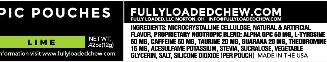 Fully Loaded Alpha Fuel Nootropic Pouches (Lime Fuel)