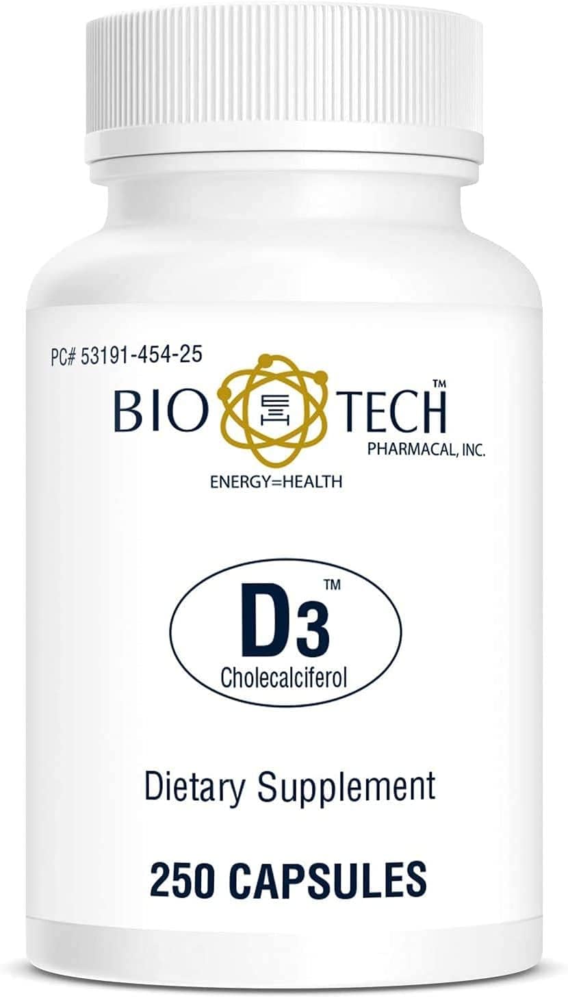 Bio-Tech Pharmacal Vitamin D3 (1000 IU), 250 Capsules