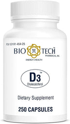 Bio-Tech Pharmacal Vitamin D3 (1000 IU), 250 Capsules
