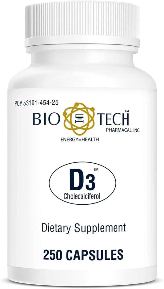 Bio-Tech Pharmacal Vitamin D3 (1000 IU), 250 Capsules
