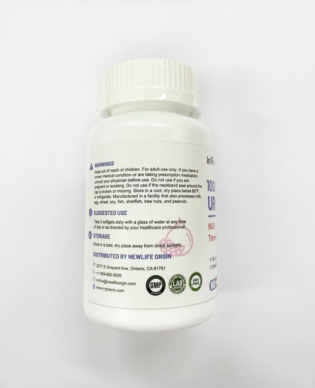 inGreens Urolithin A 1000mg con NAD+, CoQ10 y Resveratrol (5 Paquetes)