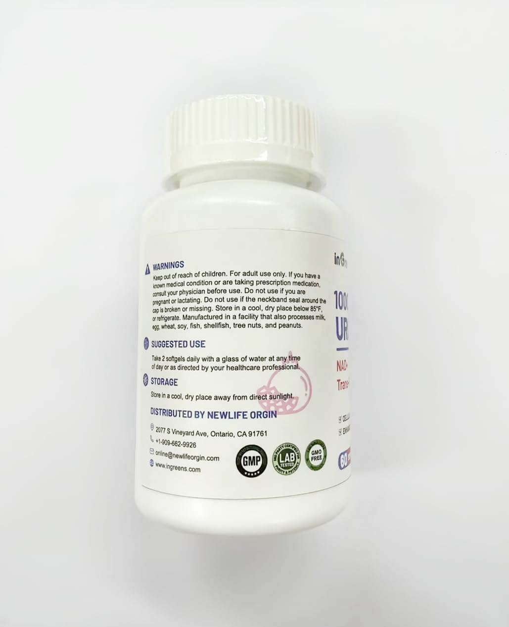 inGreens Urolithin A 1000mg con NAD+, CoQ10 y Resveratrol (5 Paquetes)