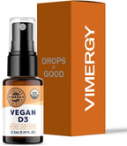Vimergy Vitamina D3 Vegana - 1000 UI por Dosis, 96 Dosis - Líquido Orgánico