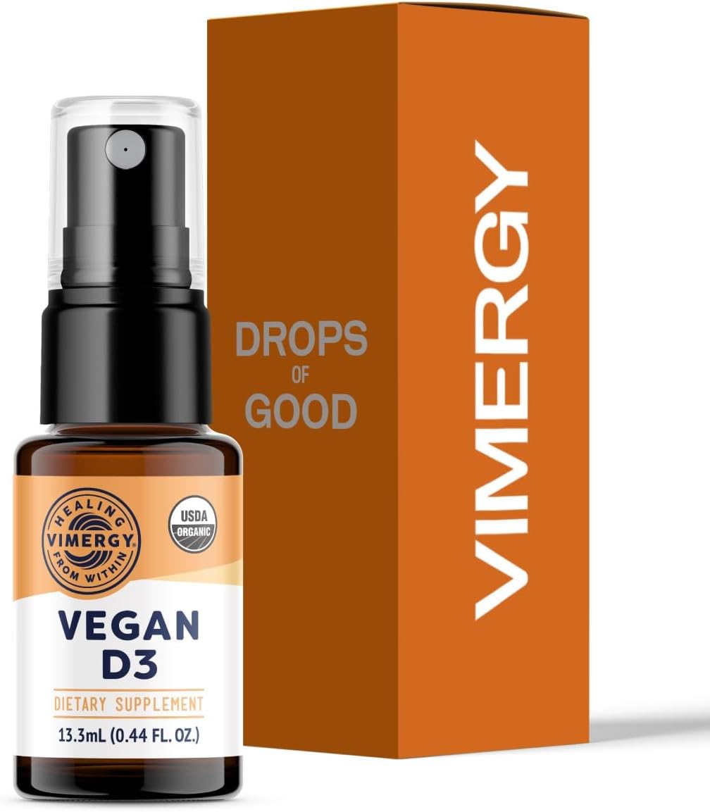 Vimergy Vitamina D3 Vegana - 1000 UI por Dosis, 96 Dosis - Líquido Orgánico