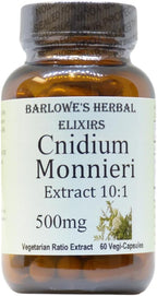 Barlowe's Herbal Elixirs Cnidium Monnieri Suplemento | Extracto 50:1 | 500mg por Cápsula | 60 Cápsulas Veganas | Sin Estearatos, Sin Gluten, Fórmula Pura en Frasco de Vidrio