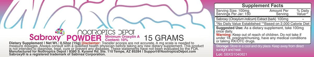 Nootropics Depot Sabroxy® Oroxylin-A en Polvo 15g