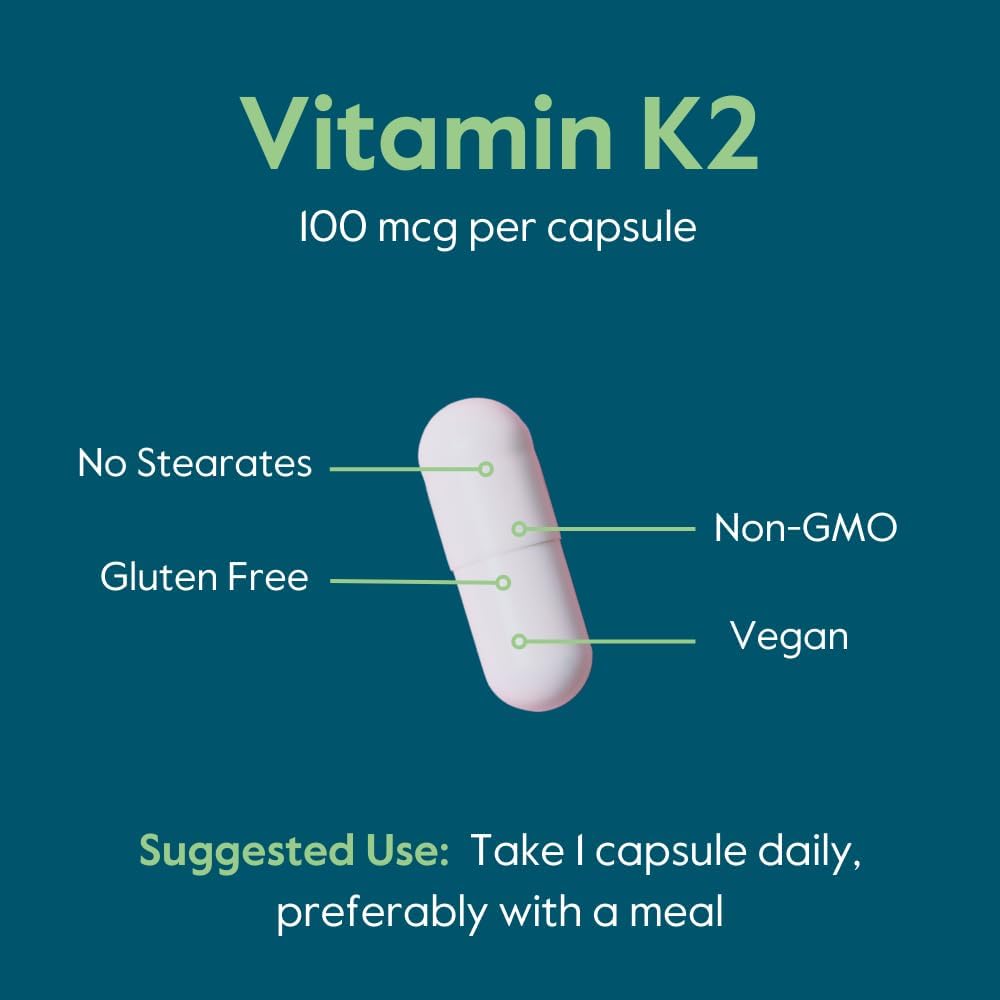 BESTVITE Vitamina K2 100 mcg (MK-7) - 240 Cápsulas Vegetarianas