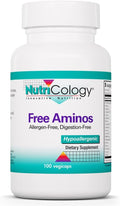 Nutricology Free Aminos - Complejo de Aminoácidos Esenciales con 5-HTP - 100 Cápsulas