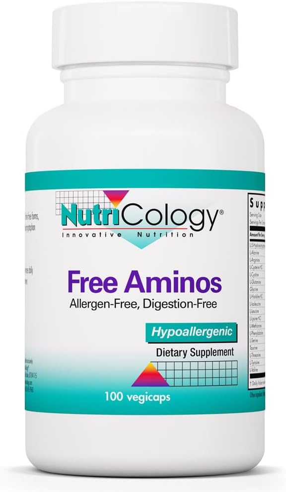 Nutricology Free Aminos - Complejo de Aminoácidos Esenciales con 5-HTP - 100 Cápsulas