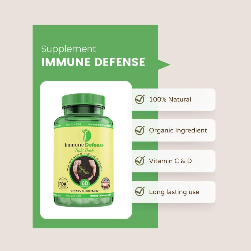 Immune Defense - Complemento Inmunitario con Vitamina C, D, Zinc y Selenio - 60 Cápsulas