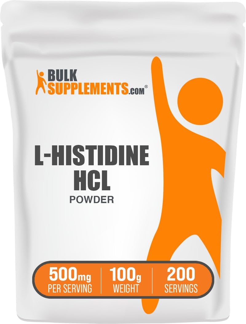 BulkSupplements L-Histidine HCl Powder - Essential Amino Acid - 500 mg per Serving, 100 g