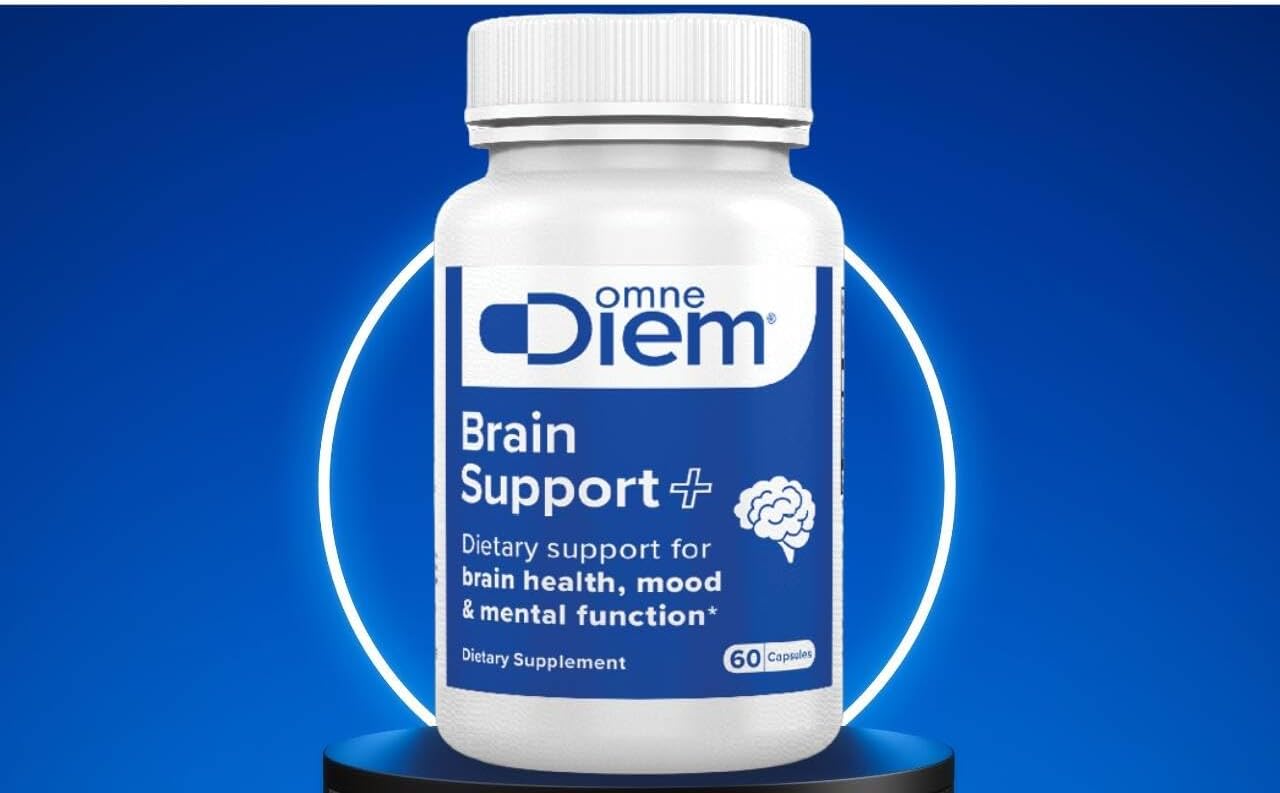 Omne Diem Brain Support con Cerenx y MecobalActive, 60 Cápsulas – Complemento alimenticio para la salud cerebral, el estado de ánimo y la función mental