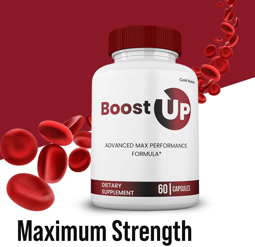 Gold Nutra Boost Up Capsules, Boost Up Pills, All Natural Supplement, BoostUp Maximum Strength Pastillas 60 Capsules per Bottle (2 Pack)