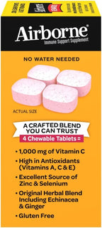 Airborne Vitamina C 1000mg (per serving) Berry Chewable - 32 Count