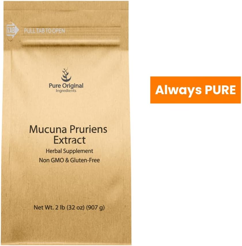 PURE ORIGINAL INGREDIENTS Mucuna Pruriens (907 g), Puro y Natural, No-GMO, Sin Gluten